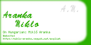 aranka miklo business card